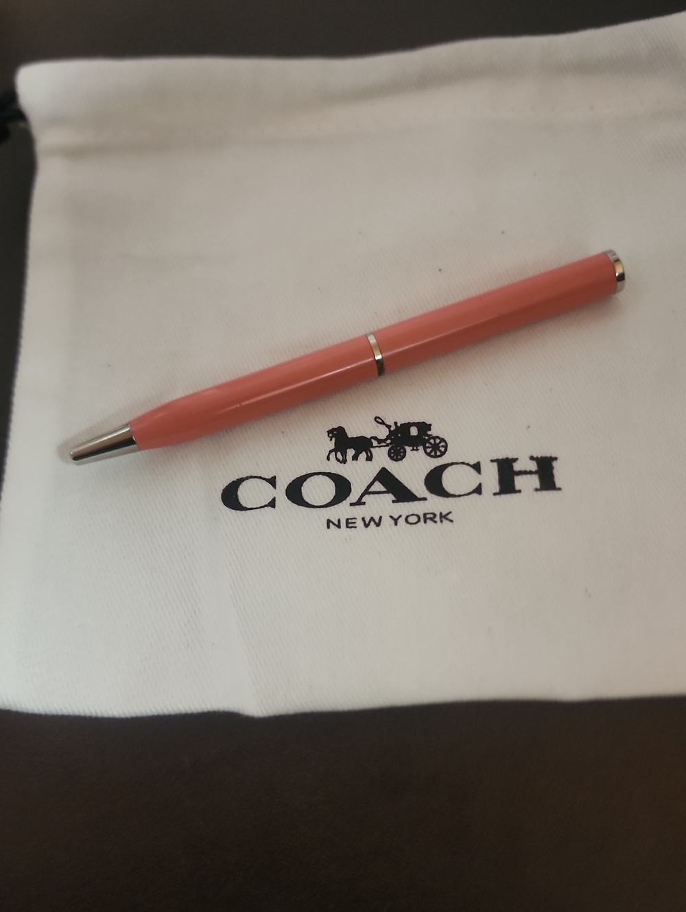Coach New Ink Pen W/ Dusty Grapefruit Color Solid Write - Picture 3 of 3